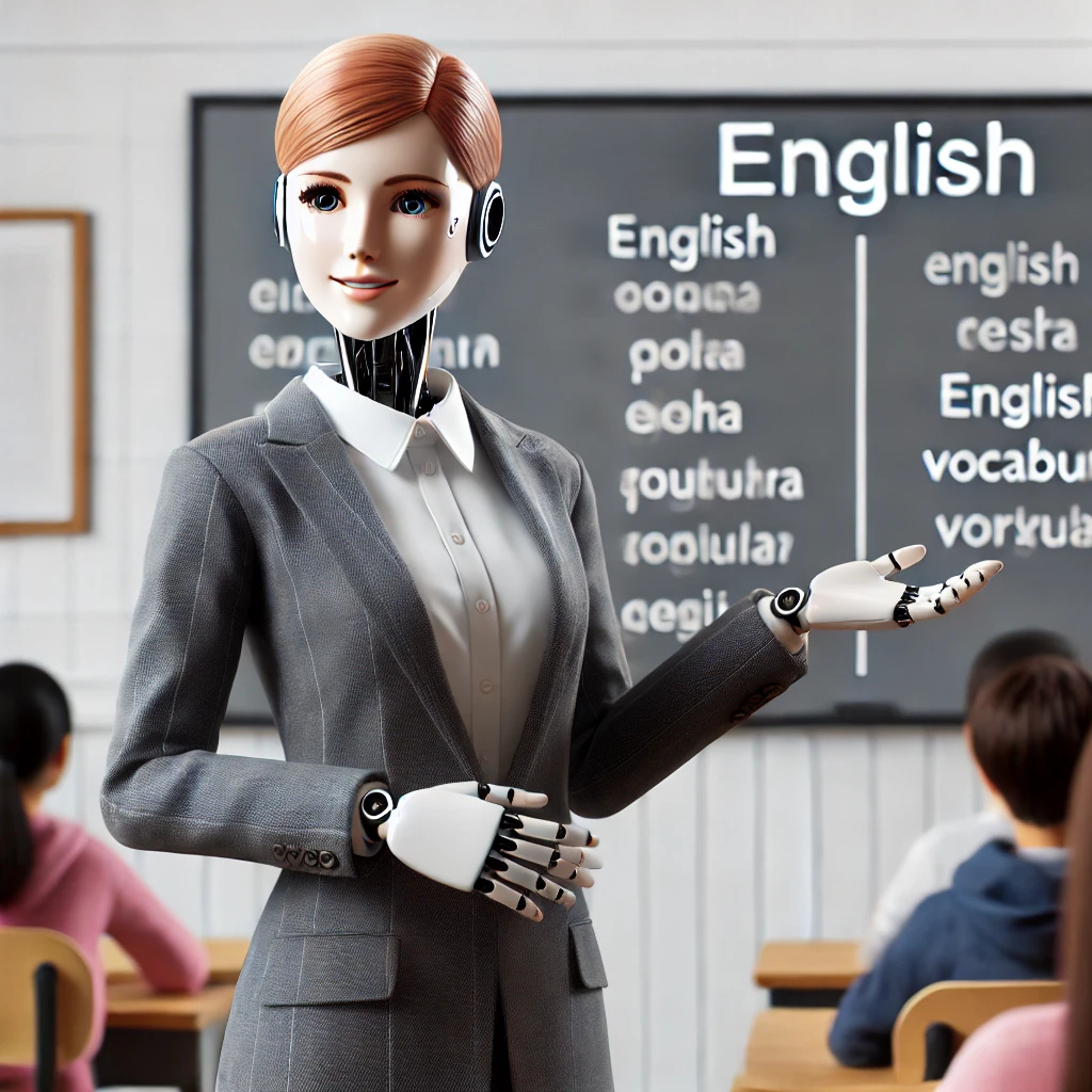 Robot teacher asking what's happening now