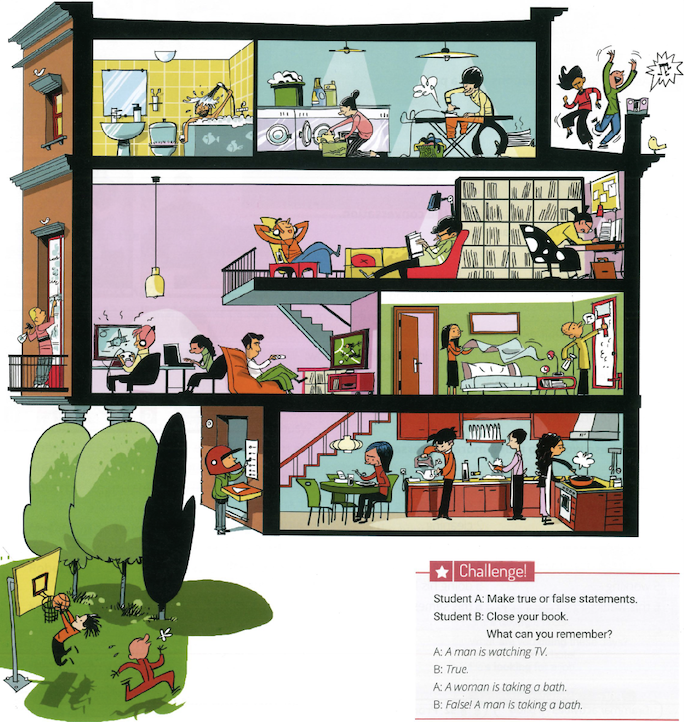 Robot teacher asking what's happening now