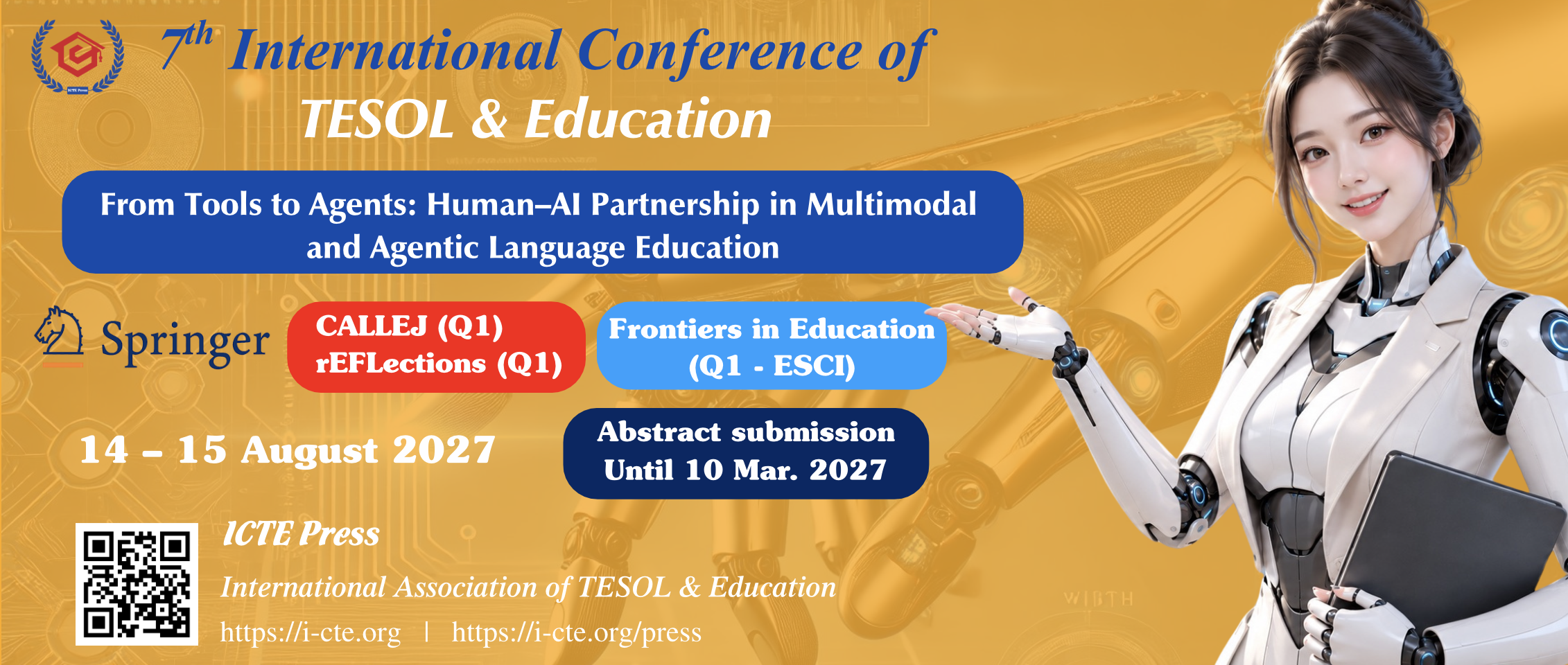The 7th International Conference of TESOL & Education (ICTE 2027) Official Banner